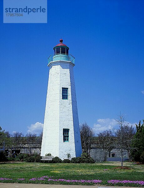 USA  Virginia  Hampton  Fort Monroe  Old Point Comfort Light (1802)  Alter Leuchtturm  Nordamerika