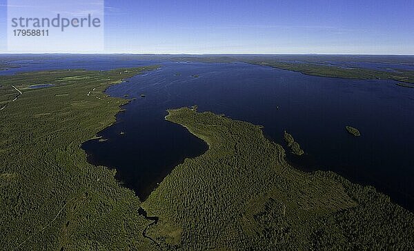 Kitkajärvi  Seensystem im Osten Finnlands  Luftaufnahme  Posio  Kuusamo  Finnland  Europa