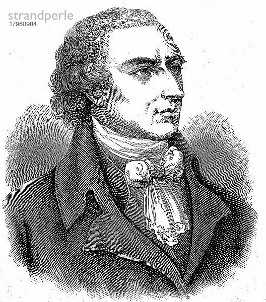 Joachim Heinrich Campe  29. Juni 1746  22. Oktober 1818  war ein deutscher Schriftsteller  Sprachforscher  Pädagoge und Verleger zur Zeit der Aufklärung  Historisch  digital restaurierte Reproduktion einer Originalvorlage aus dem 19. Jahrhundert