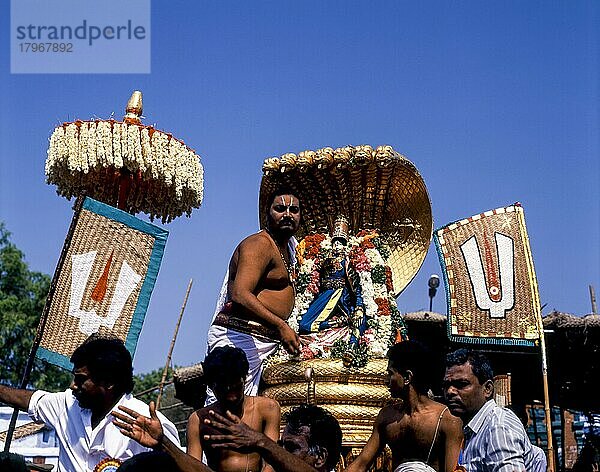 Vishnu auf Sesha Vahanam  Chitra Festival  Madurai  Tamil Nadu  Indien  Asien