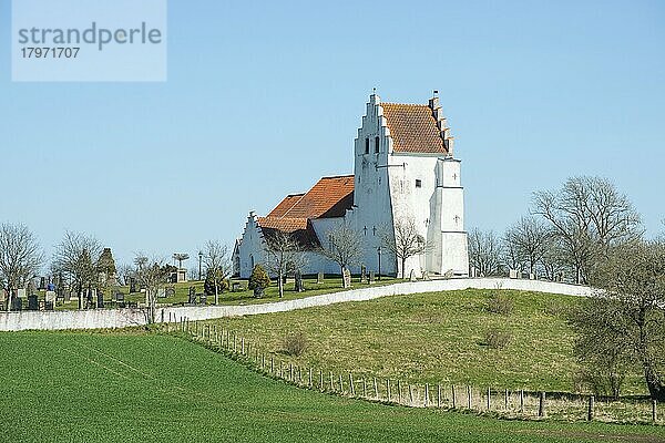 Atypical church in Denmark and South Sweden  Östra Vemmerlöv church  Simrishamn community  Scania  Sweden  Scandinavia