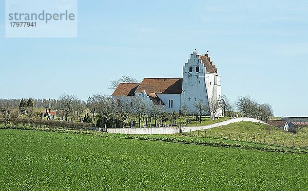 Atypical church in Denmark and South Sweden  Östra Vemmerlöv church  Simrishamn community  Scania  Sweden  Scandinavia