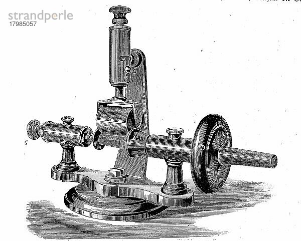 Erfindungen  Spulmaschine für Nähmaschinen  diese Maschine spult den Faden auf die Spulen der Schützennähmaschinen  Historisch  digital restaurierte Reproduktion einer Originalvorlage aus dem 19. Jahrhundert  genaues Originaldatum nicht bekannt