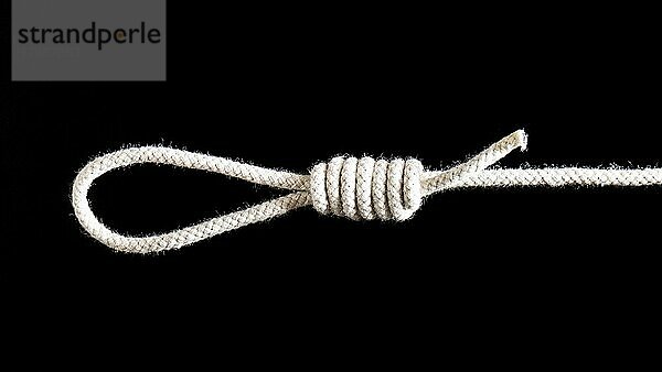 (1) twisted cotton rope hangman knot