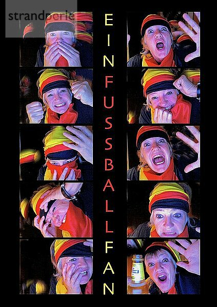 Fußballfan mit deutschem Stirnband  Collage