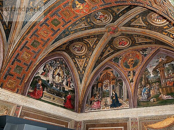Freskos von Raffael  Fresco  Raun des Konstantin  Raffael Räume  Stanze di Raffaello  Apostolischer Palast  Vatikan  Rom  Lazio  Latium  Italien  Europa  Vatikanstadt  Europa