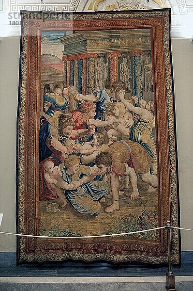 Mord der Unschuldigen von Bethlehem  Gobelin in der Galleria degli Arazzi  Vatikanische Museen  Vatikan  Rom  Latium  Italien  Europa  Vatikanstadt  Europa
