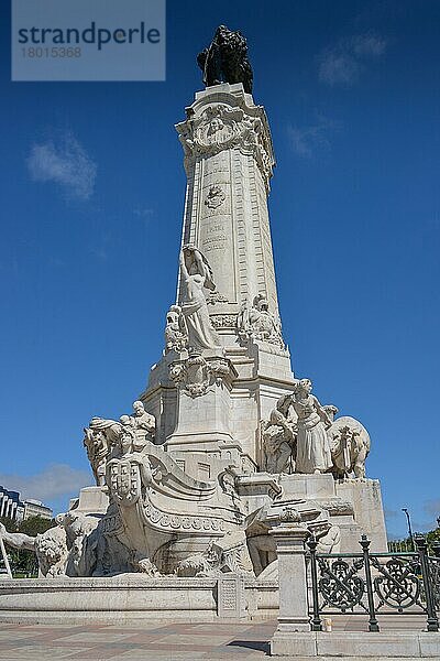 Statue  Estatua do Marques de Pombal  Av. da Liberdade  Lissabon  Portugal  Europa