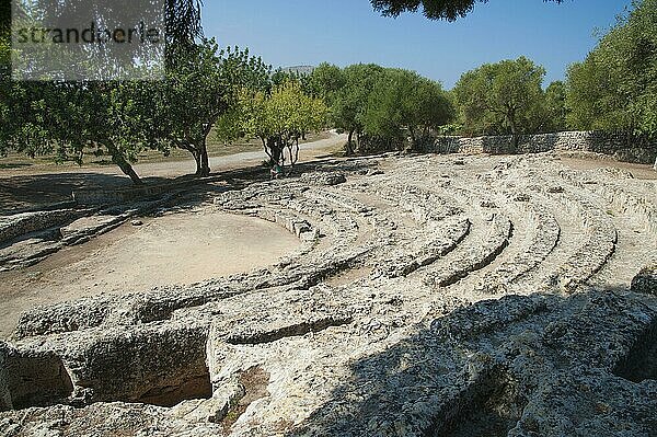 Ruinen des Amphitheaters einer römischen Stadt  Pollentia  Alcudia  Mallorca  Balearen  Spanien  September  Europa