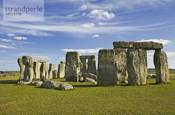 Prähistorische stehende Steine  Stonehenge  Salisbury Plain  Wiltshire  England  März