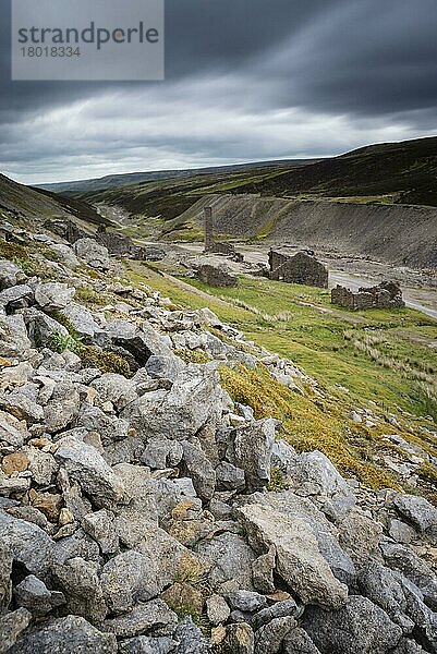 Stillgelegte Schmelzmühle  Old Gang Smelt Mill  Swaledale  Yorkshire  Dales N.P.  North Yorkshire  England  Juni