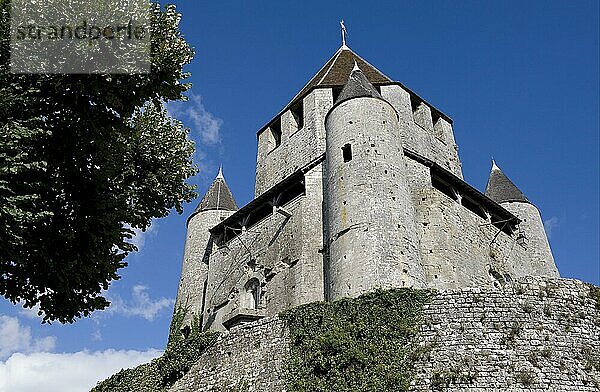 Ansicht der mittelalterlichen Burg  Weltkulturerbe der Unesco  Tour Cesar (Caesar-Turm)  Provins  Seine-et-Marne  Frankreich  September  Europa