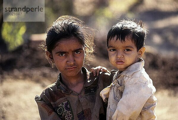 Maldari-Kinder  Gujarat  Indien  Asien