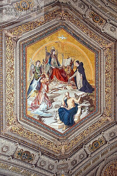 Deckengemälde  Europa/  Heilige Jungfrau Maria  Papst  Philosoph Aristoteles  Vatikanische Museen  Vatikanstadt  Vatikan  Rom  Latium  Italien  Europa