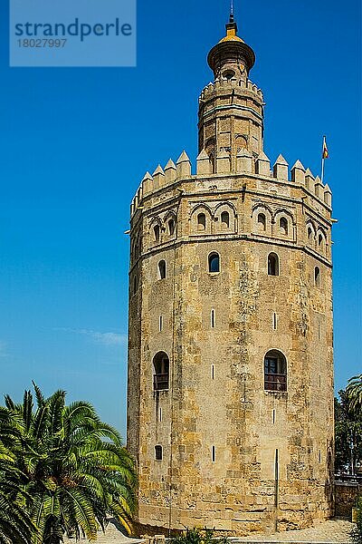 Torre Oro  Turm des Goldes  Almohadenkunst  Sevilla  Sevilla  Andalusien  Spanien  Europa