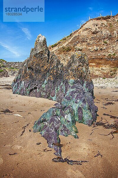 Felsen am Strand  Porth Oer (Whisting Sands)  Lleyn Peninsula  Gwynedd  Wales  Mai