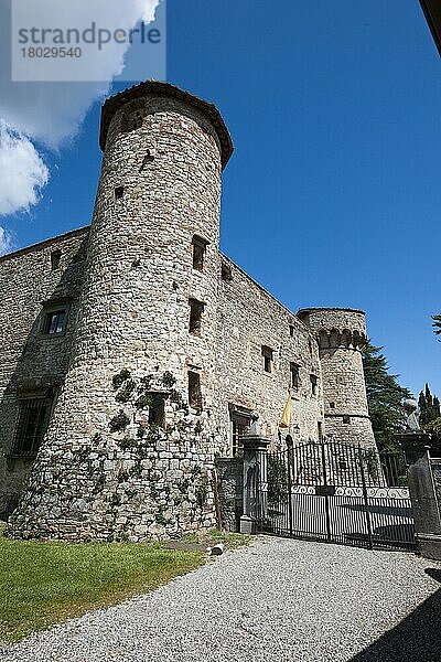 Castello di Meleto  Turm  Burg aus dem 11. Jahrhundert  Gaiole In Chianti  Siena  Toskana  Italien  Europa