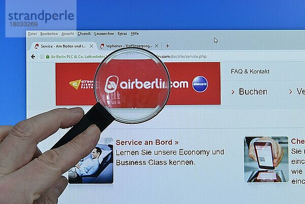 Airberlin.com  Internet  Monitor  Hand  Lupe