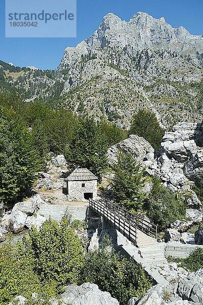 Mühle  Fluss Valbona  Valbona-Tal  Albanische Alpen  Albanien  Europa