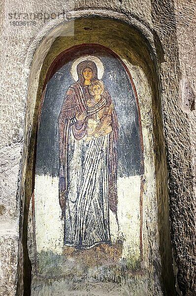 Wandmalerei  Wandgemälde  Höhlenkloster  Kirche  Gümüsler  Provinz Nigde  Türkei  Asien