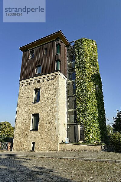 Turm hinter der Ausfahrt der Möllenvogtei  Magdeburg  Sachsen-Anhalt  Deutschland  Europa