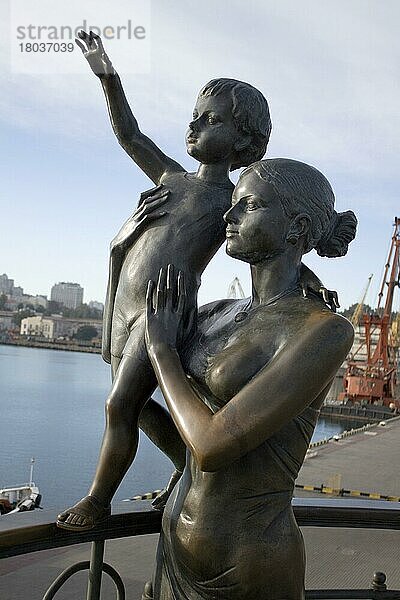 Denkmal Seemanns Frau  von Bildhauer Alexander Tokarew  Hafen Odessa  Odessa  Ukraine  Europa