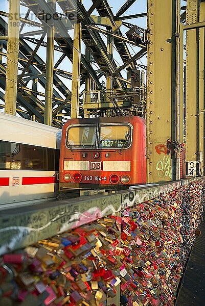 Liebesschlösser  Hohenzollernbrücke  Köln  Nordrhein-Westfalen  Deutschland  Europa
