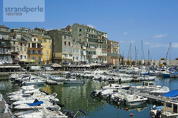 Alter Hafen und Altstadt  Bastia  Korsika  Frankreich  Europa