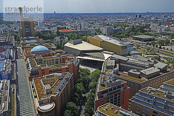 Blick über Daimler Chrysler Areal  Potsdamer Platz  Berlin-Tiergarten  Berlin  Deutschland  Europa