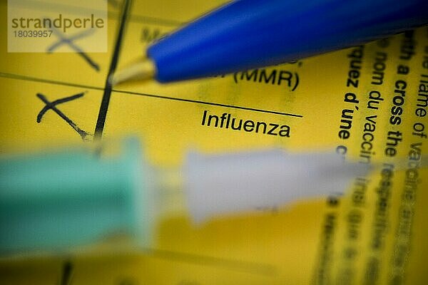 Influenza  Impfbuch  Symbolfoto Impfung