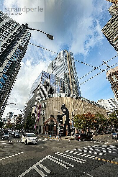 Seattle Art Museum  Hochhäuser und Innenstadt  Seattle Center  Seattle  Washington  USA  Nordamerika