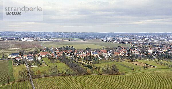 Luftaufnahme vom Ortsteil Brockwitz  Coswig  Sachsen  Deutschland  Europa