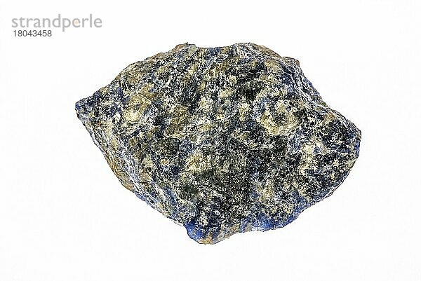 Sodalith  königsblaue Tektosilikat-Mineralstufe  auf weißem Hintergrund