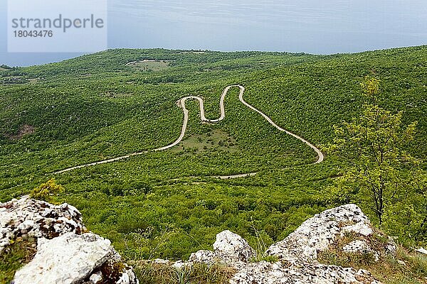 Blick vom Koritski Rid auf den Ohrid-See  Nationalpark Galicica  UNESCO-Welterbe  Mazedonien  Europa