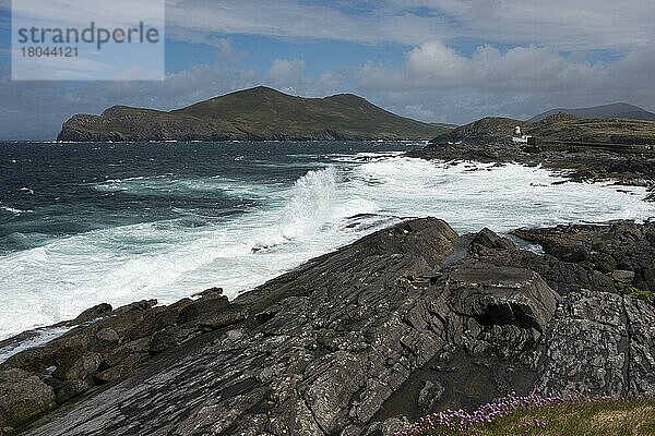 Landschaft beim Leuchtturm von Valentia  Valencia  Insel  Lighthouse  Valentia Island  The Skellig Ring  Irland  Europa