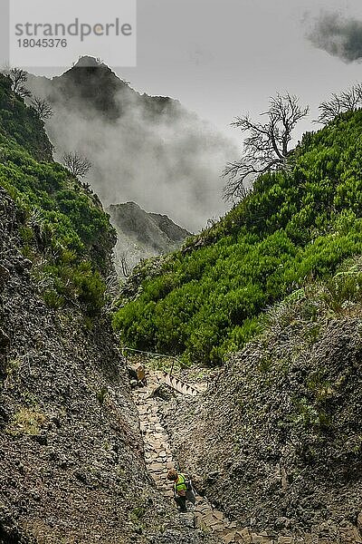 Wanderweg PR1 vom Pico do Arieiro zum Pico Ruivo  Madeira  Portugal  Europa