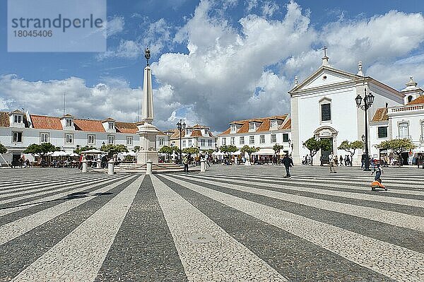 Marquess of Pombal Square  Plaza  Praca do  Vila Real de Santo Antonio  Algarve  Portugal  Europa