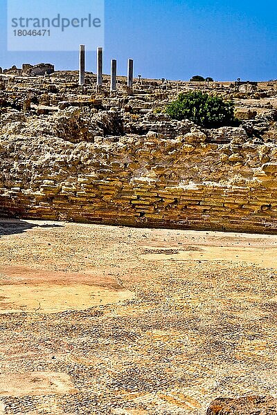 Mosaike  römisches Ausgrabungsfeld  Nora  Sardinien  Italien  Europa