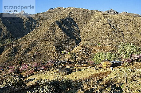 Dorf  Highway A1  Bezirk Butha-Buthe  Lesotho  Afrika