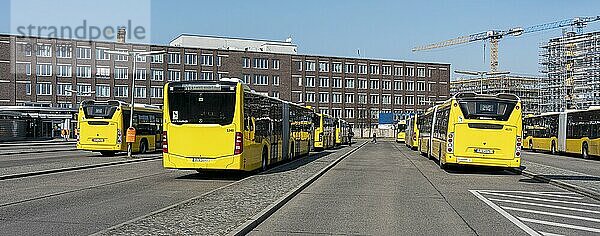 Endhaltestelle für die Busse der Berliner Verkehrsbetriebe am Bahnhof Zoo  Berlin  Deutschland  Europa