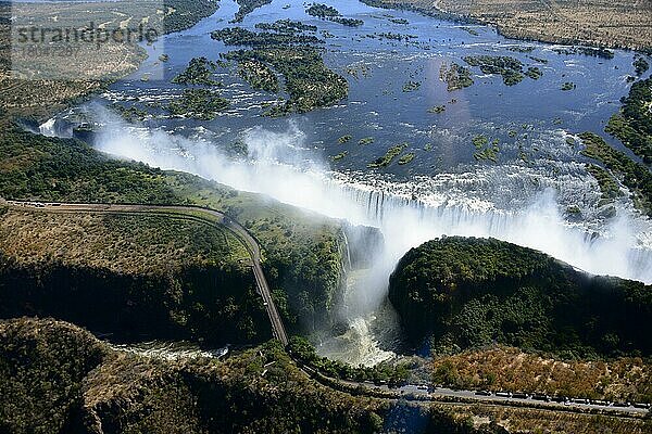 Fluss Sambesi  Viktoriafälle  Sambia und Simbabwe