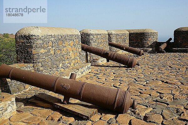 Kanonen  Fort Real de Sao Filipe  Cidade Velha  Insel Santiago  Kap Verde  Afrika