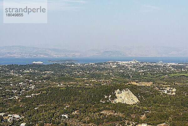 Kerkyra  Blick von Kaisers Thron  Thron des Kaisers  Aussichtspunkt  Pelekas  Insel Korfu  Ionische Inseln  Griechenland  Europa