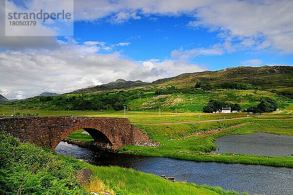 Brücke über den Kishorn  nahe Tornapress  Western Roß  Ross-shire  Schottland  Großbritannien  Großbritannien  EuropaBrücke über den Kishorn  nahe Tornapress  Western Roß  Ross-shire  Schottland  Großbritannien  Europa