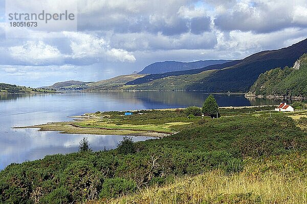 Loch Broom  bei Ardcharnich  A835  Roß and Cromarty  Highland  Schottland  Großbritannien  Europa