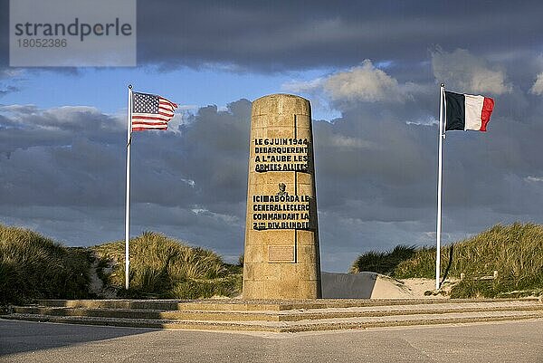 Das Leclerc-Denkmal aus dem Zweiten Weltkrieg am Utah Beach  Saint-Martin-de-Varreville  Normandie  Frankreich  Europa