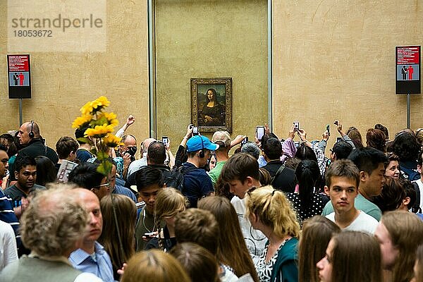 Gemälde Mona Lisa von Leonardo Da Vinci  Museum Louvre  Paris  Frankreich  Europa
