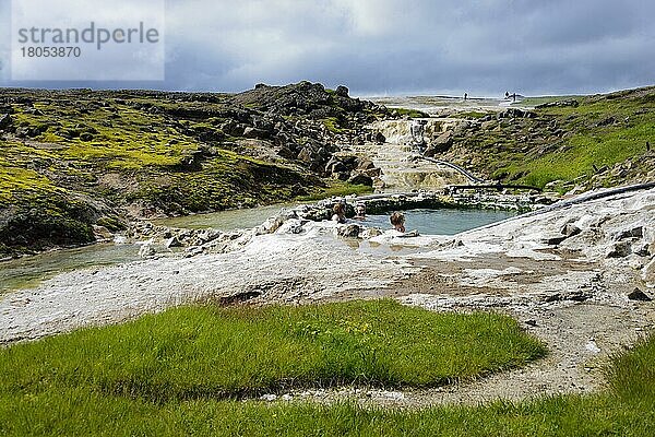 Pool  Kjölur  Hot Pot  Hveravellir  Geothermalgebiet  nahe Kjalvegur  Kjölur-Route  Hochland  Island  Europa