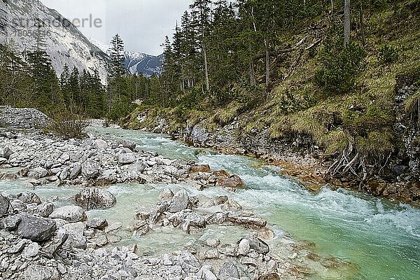 Oberlauf der Isar  Hinterautal  Karwendel  Österreich  Europa