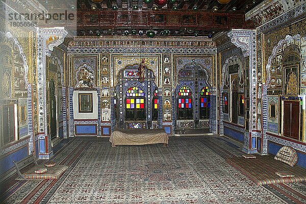 Schlafzimmer vom Mahradscha Tkhat Singh  Festung Mehrangarh  Jodhpur  Rajasthan  Indien  Asien